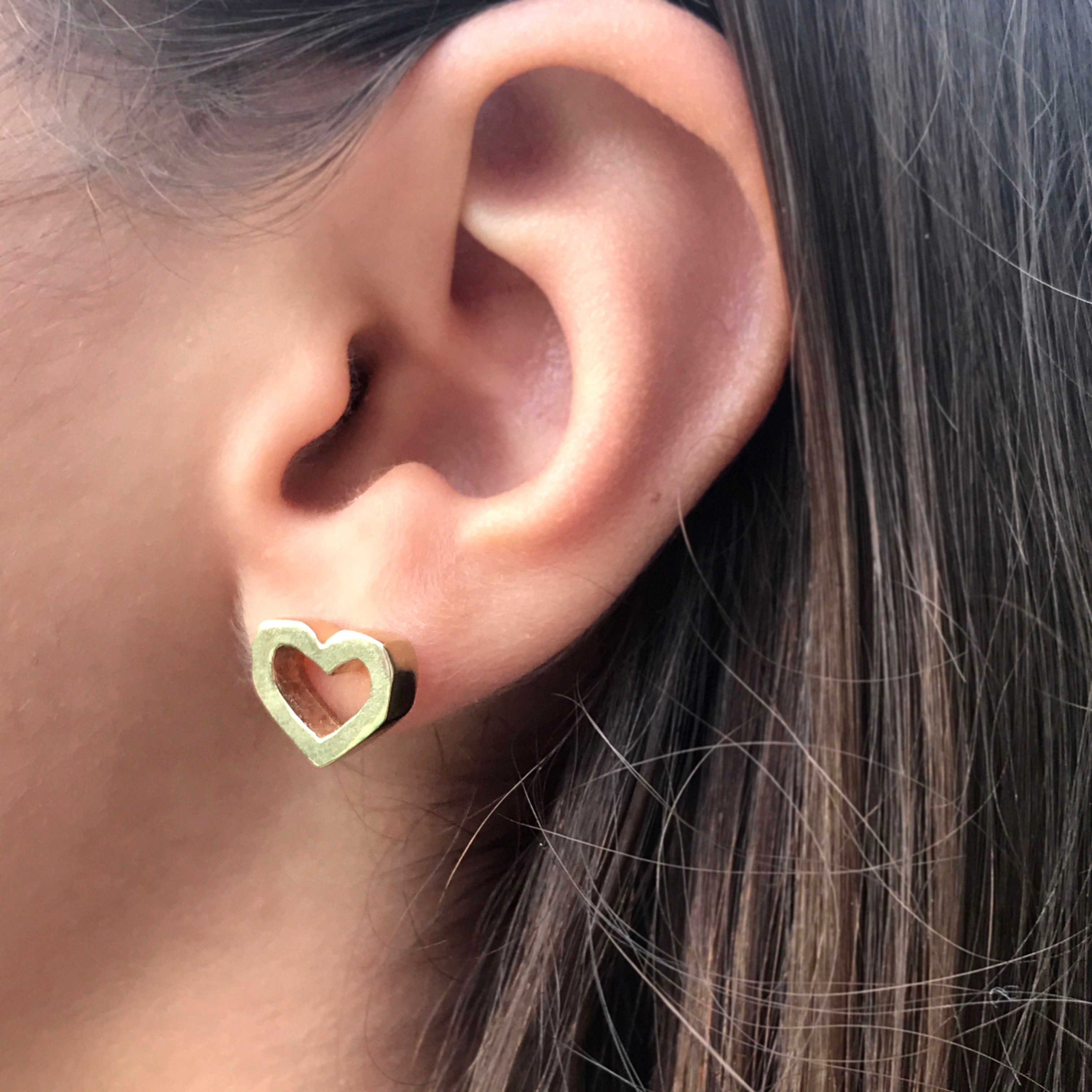 Earrings heart No.6/4x4 hoop – Embroidery by TM - designs by Teresa s.r.o.